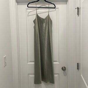 Sage green VINCE. Satin dress size L
